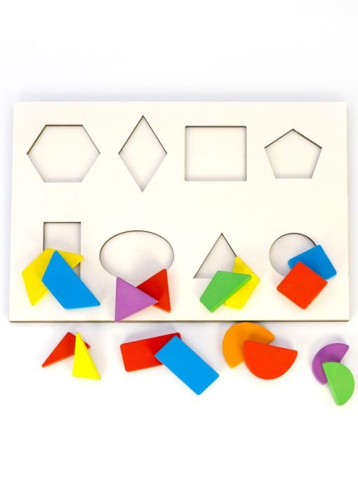 Ahşap Bultak Puzzle Oyunu Geometrik Şekiller