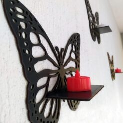 Dekoratif Kelebek Duvar Rafı 3'lü Set